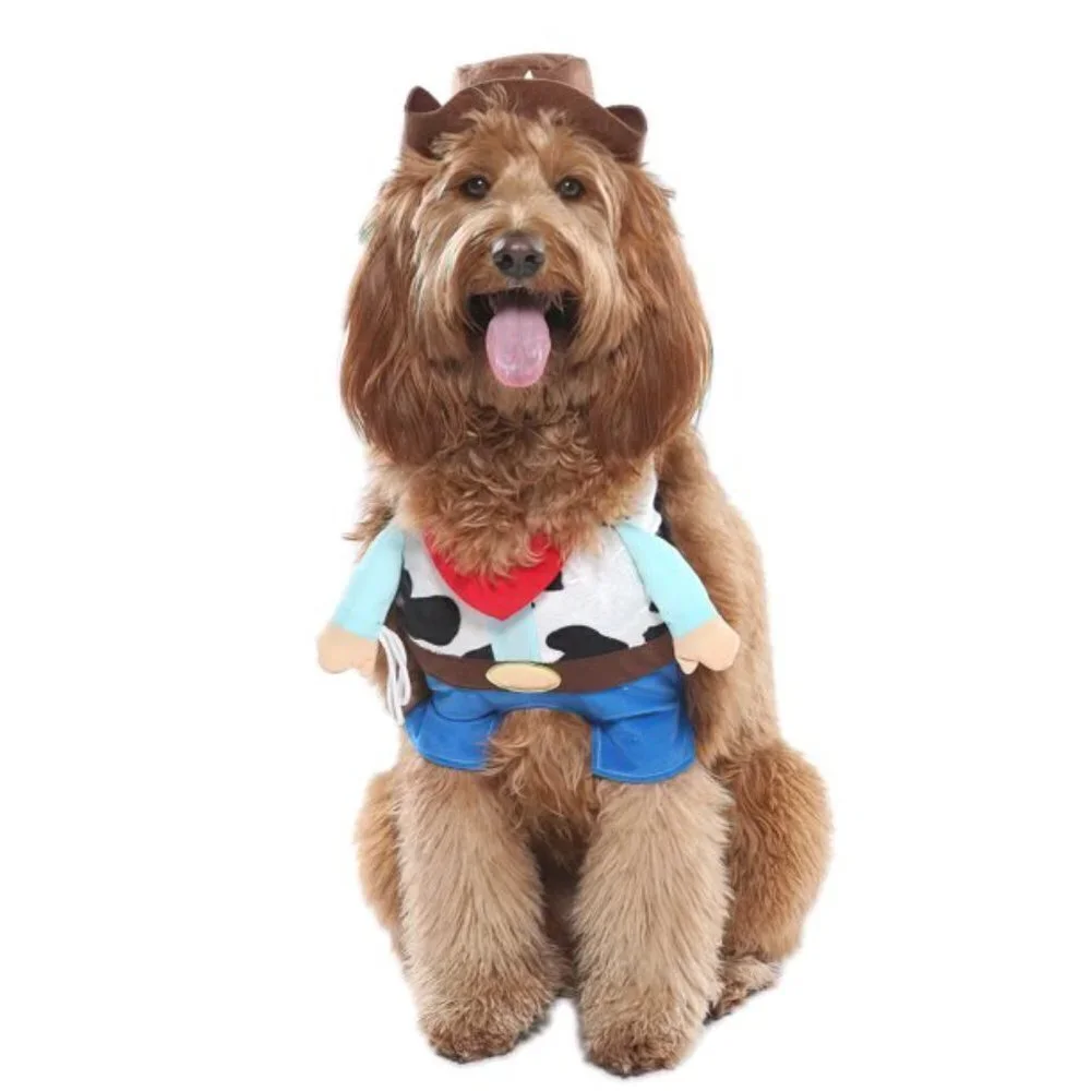 NEW Cowboy Costume Pet Size Medium Dog (20-50 lb) Halloween Vibrant Life Hat Top